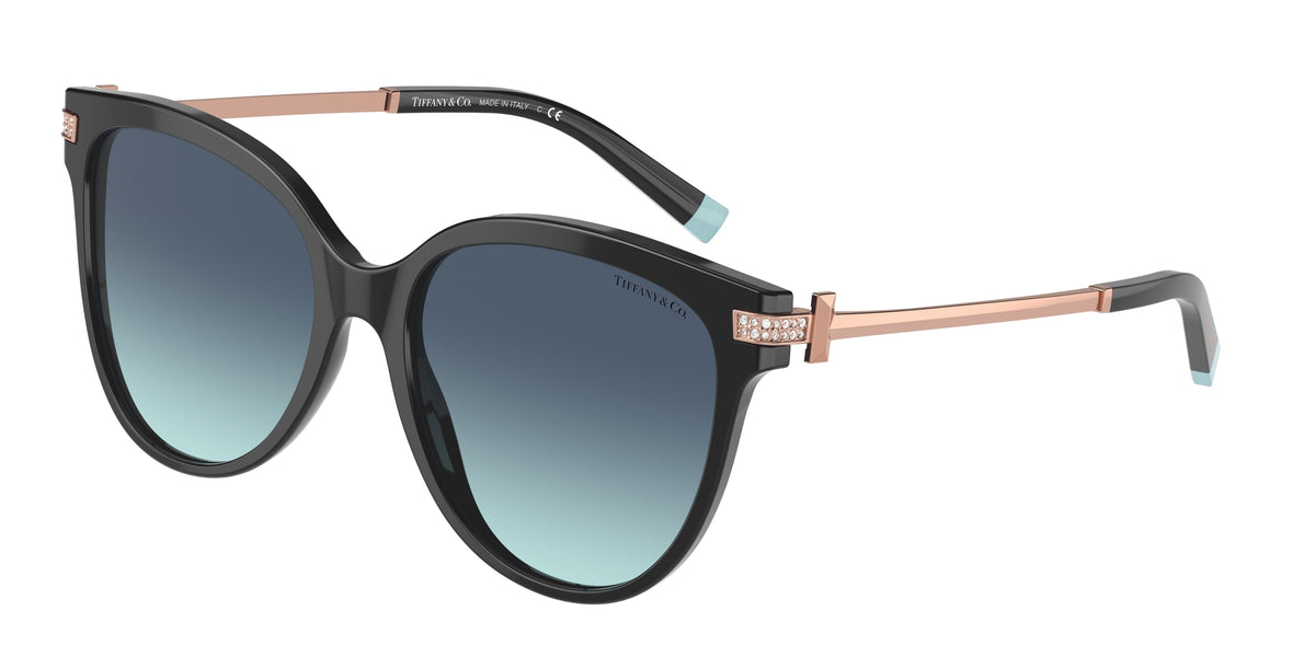 Tiffany & Co. TF4193B sunglasses, Black frame and Azure gradient blue lenses
