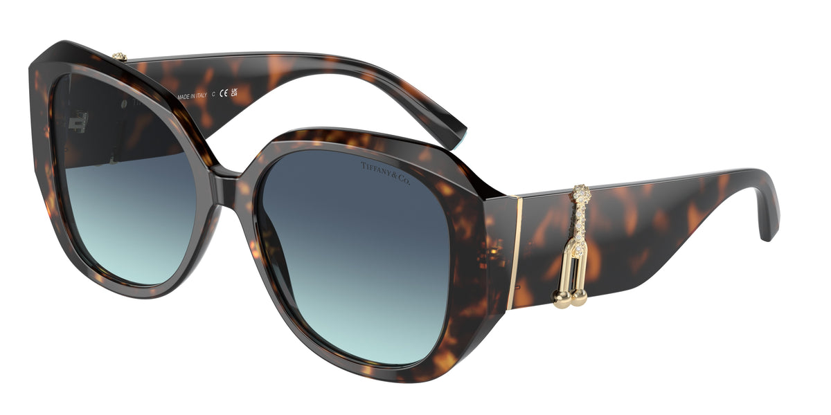 Tiffany & Co. TF4207B sunglasses, Havana frame and Azure gradient blue lenses