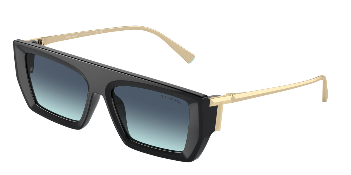 Tiffany & Co. TF4214U sunglasses, Black frame and Azure gradient blue lenses