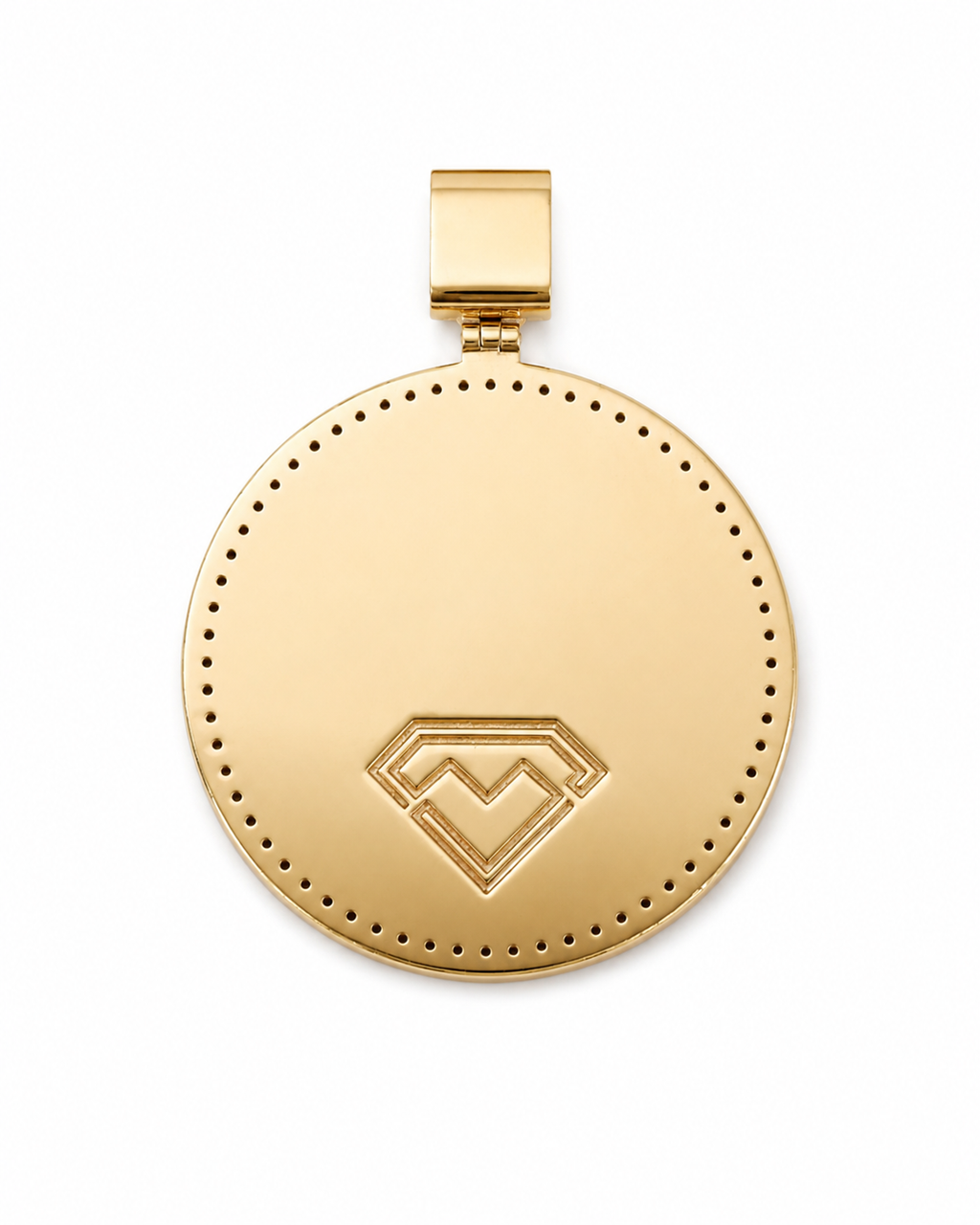Tongan gold pendant with diamond accents and bail detail
