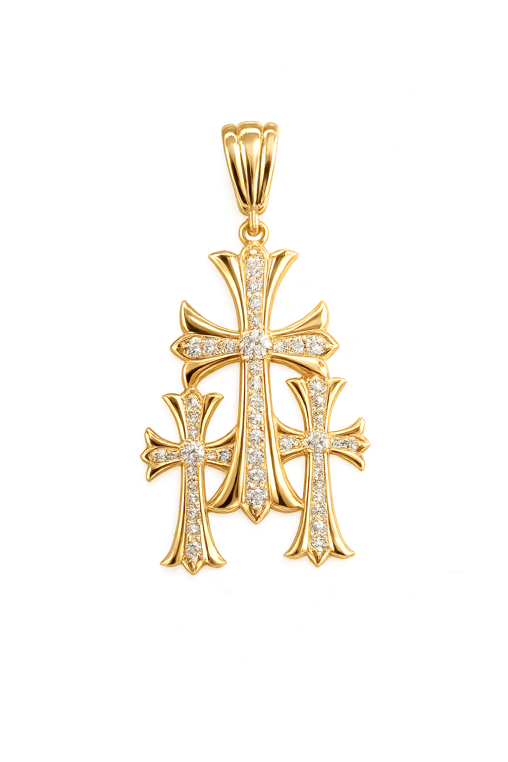 9ct Triple Cross With Diamonds - product image