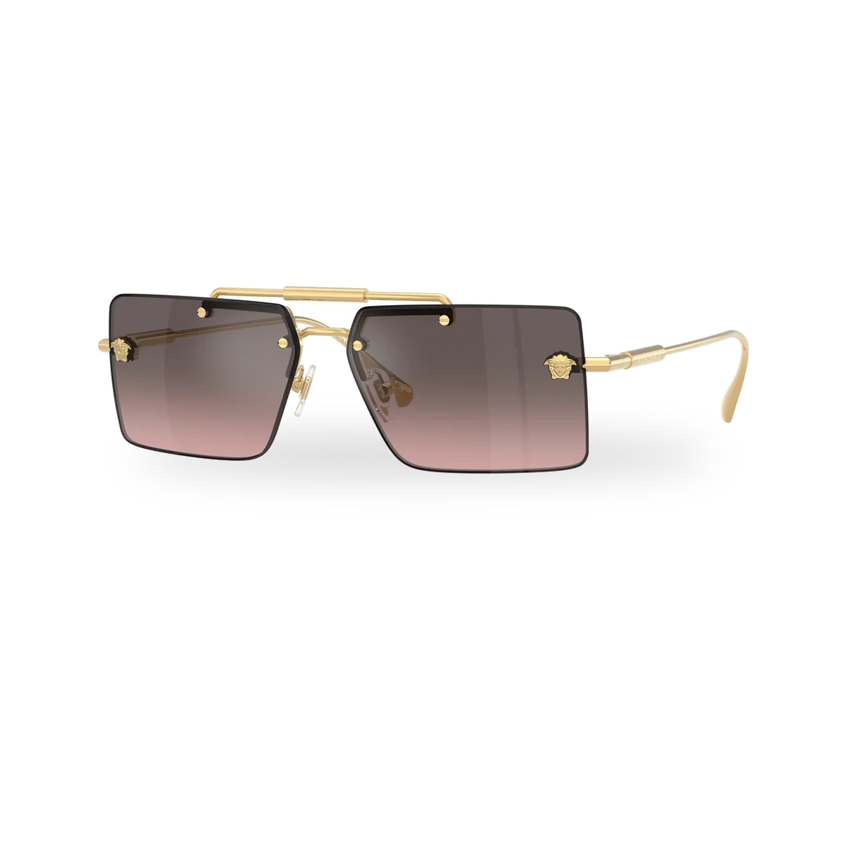 Versace 0VE2245 sunglasses in Gold with Pink gradient grey flash silver lenses - transparent product photo with soft shadow