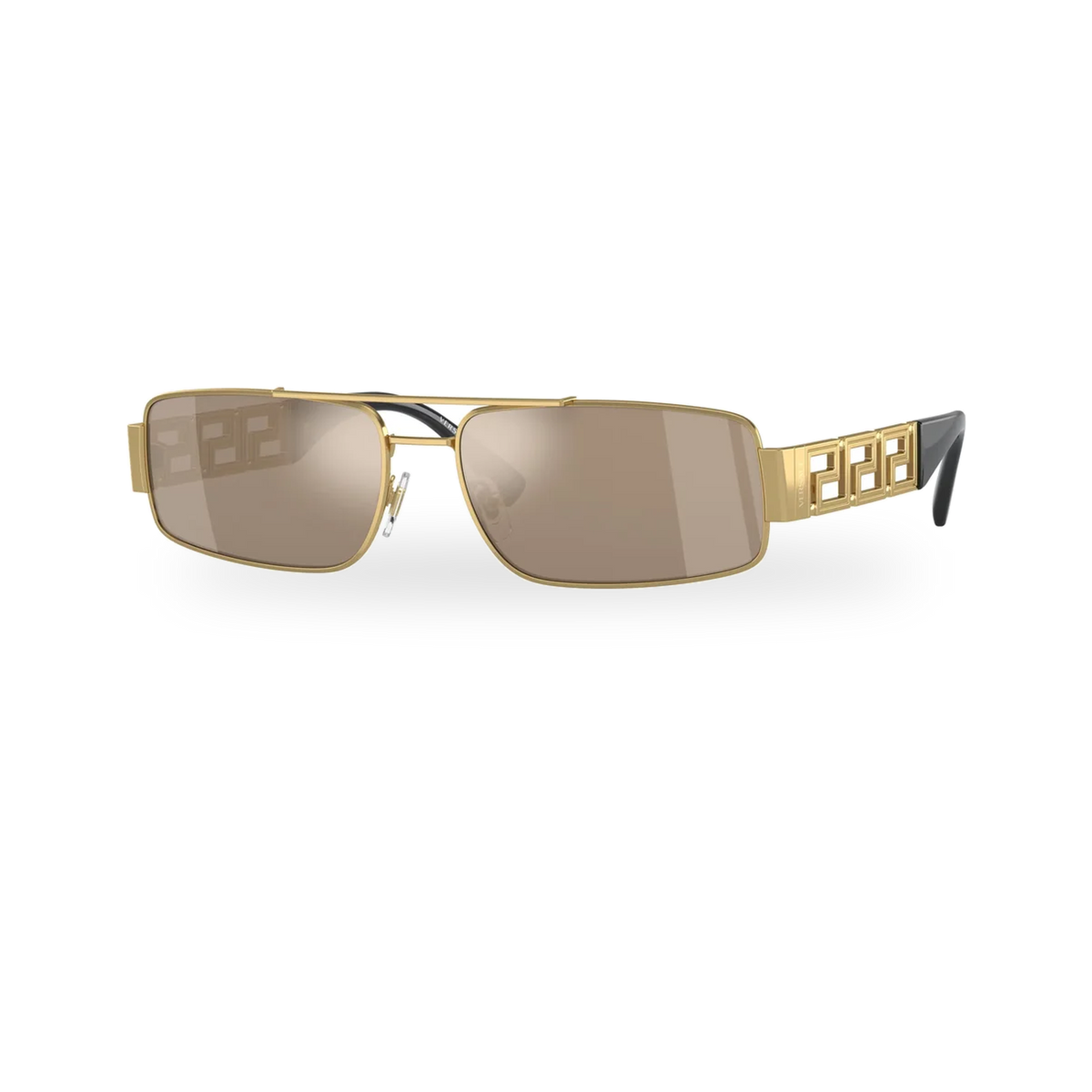 Versace 0VE2257 sunglasses in Gold with Light brown mirror dark gold lenses - transparent product photo with soft shadow