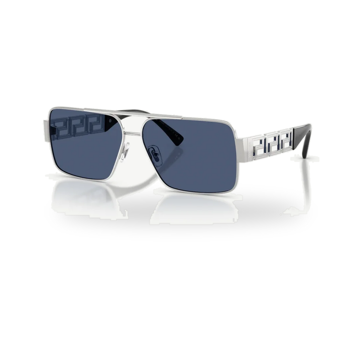 Versace 0VE2290 sunglasses in Silver with Dark blue lenses - transparent product photo with soft shadow