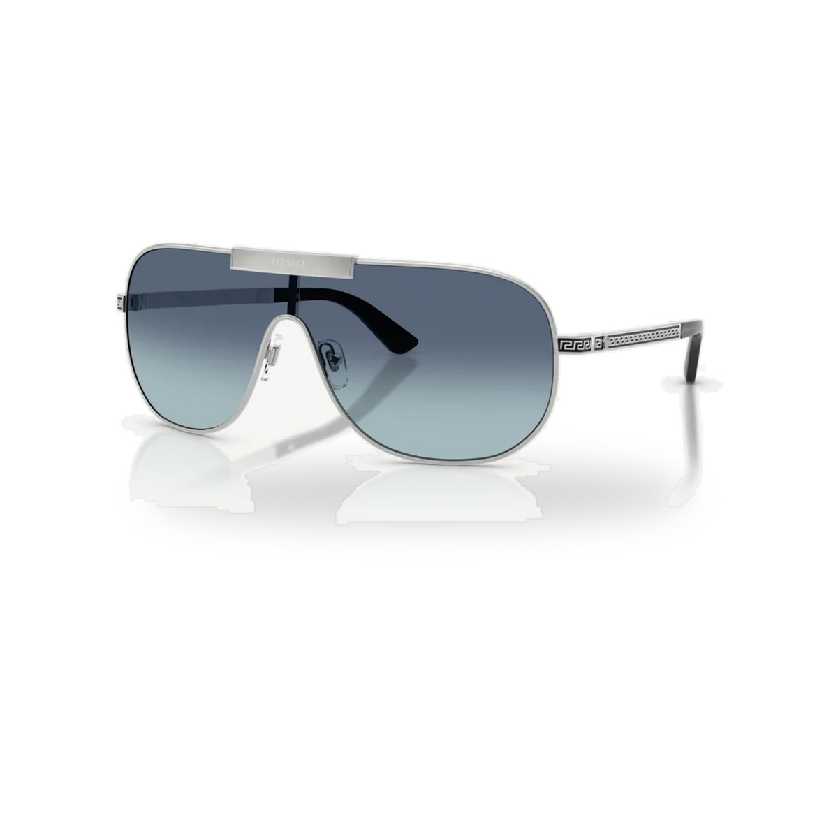 Versace 0VE2293 sunglasses in Silver with Light blue gradient dark blue lenses - transparent product photo with soft shadow