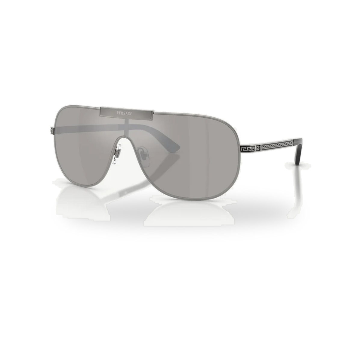 Versace 0VE2293 sunglasses in Gunmetal with Light grey mirror silver lenses - transparent product photo with soft shadow