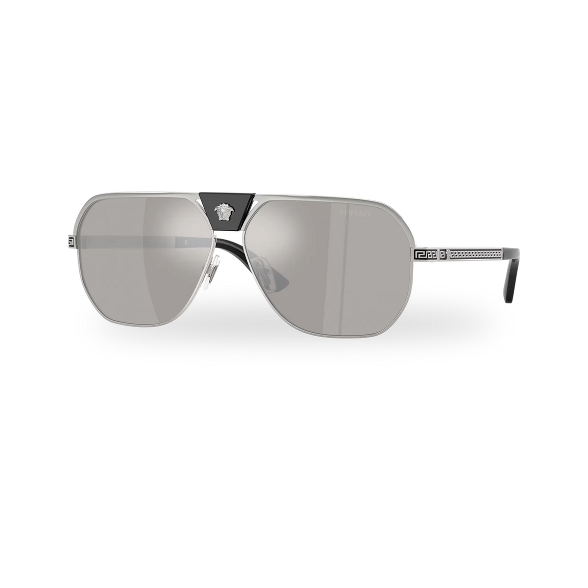 Versace 0VE2294 sunglasses in Silver with Light grey mirror silver lenses - transparent product photo with soft shadow