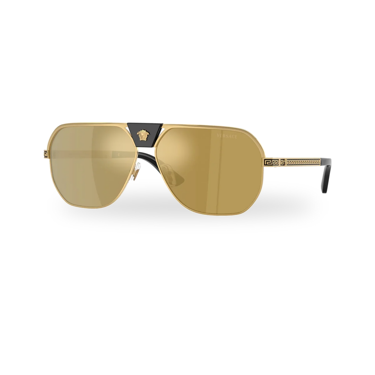 Versace 0VE2294 sunglasses in Gold with Brown mirror gold lenses - transparent product photo with soft shadow