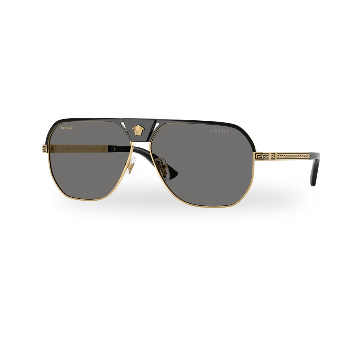 Versace 0VE2294 sunglasses in Black with Dark grey polarized lenses - transparent product photo with soft shadow