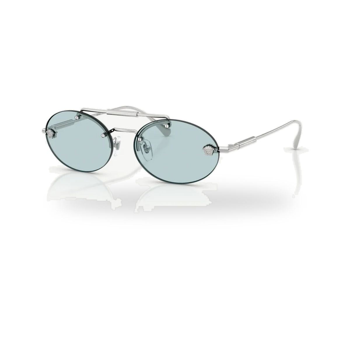 Versace 0VE2295 sunglasses in Silver with Light blue lenses - transparent product photo with soft shadow