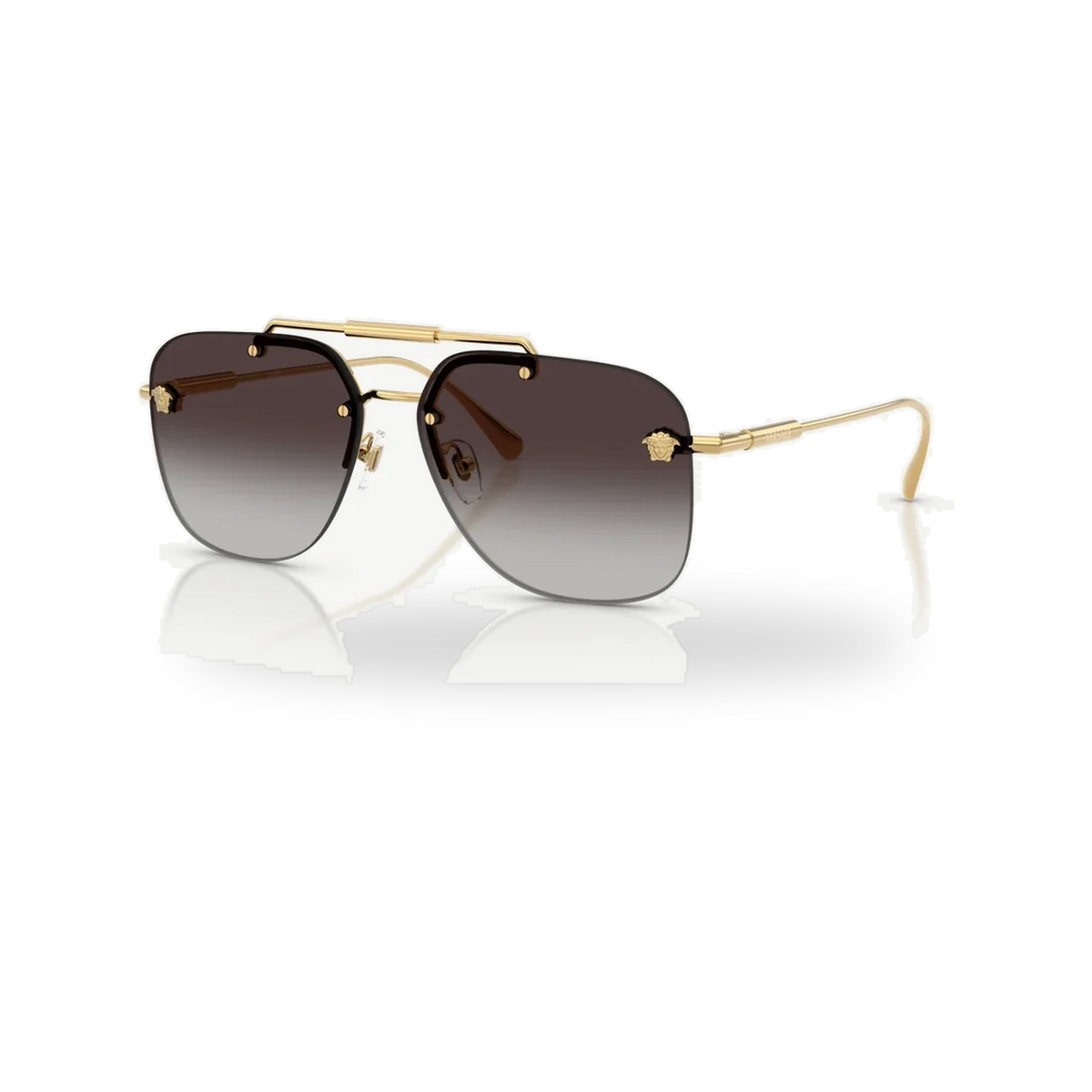 Versace 0VE2296 sunglasses in Gold with Grey gradient lenses - transparent product photo with soft shadow