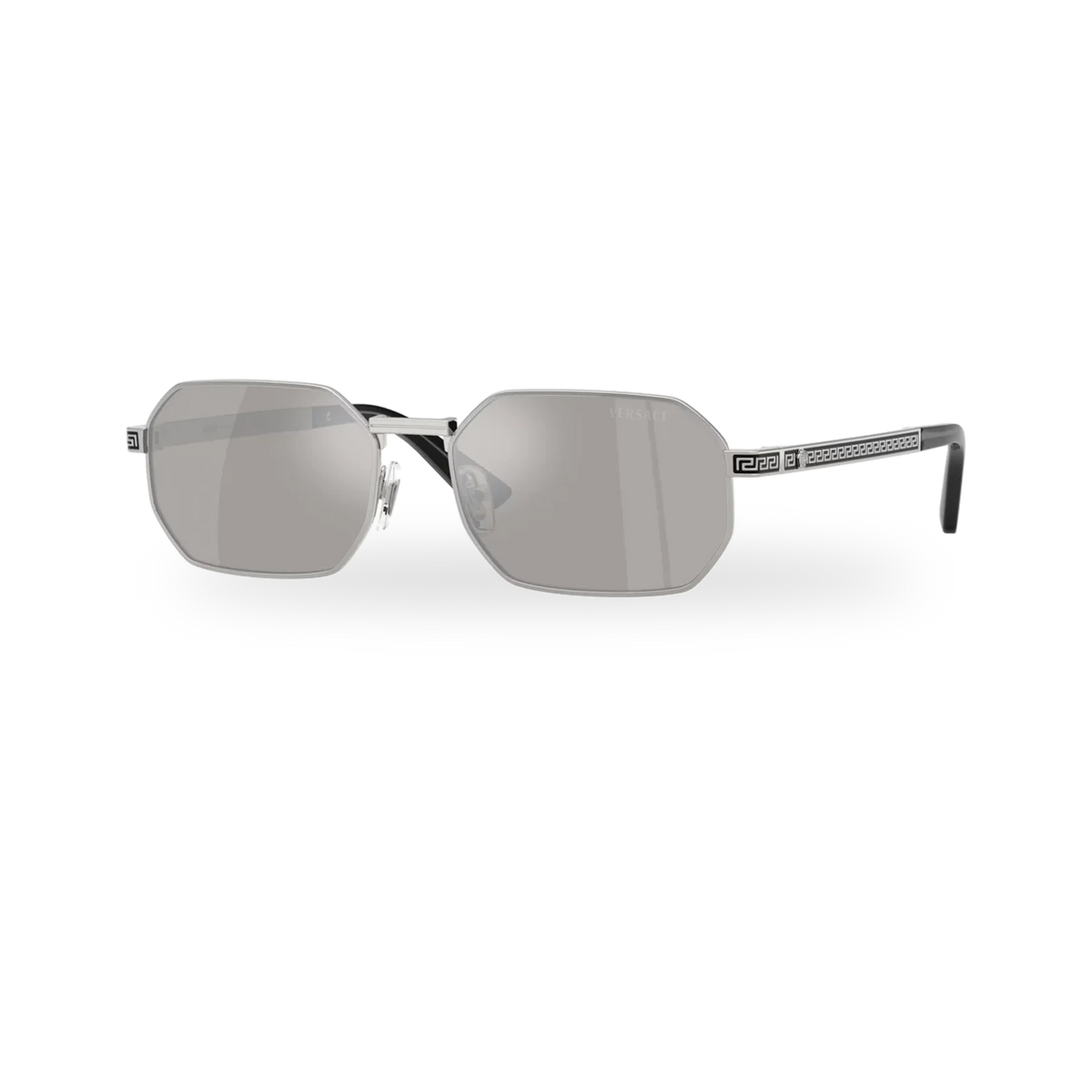 Versace 0VE2297 sunglasses in Silver with Light grey mirror silver lenses - transparent product photo with soft shadow