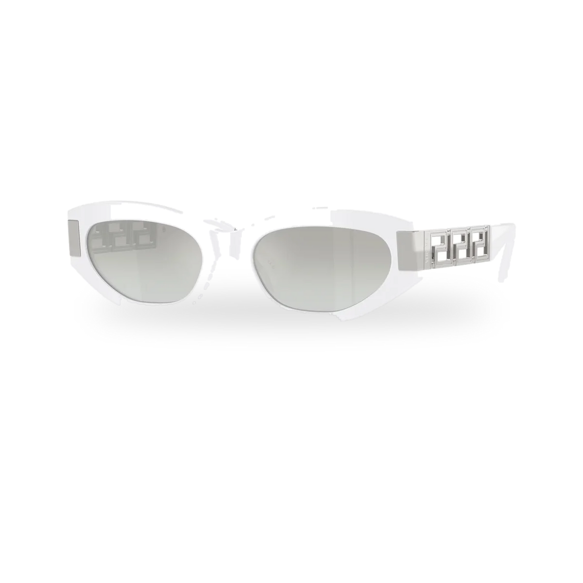 Versace 0VE4501 sunglasses in White with Grey mirror gradient silver lenses - transparent product photo with soft shadow
