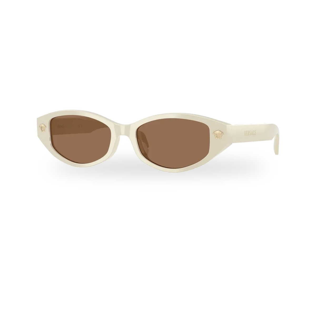 Versace 0VE4512D sunglasses in White talc with Dark brown lenses - transparent product photo with soft shadow