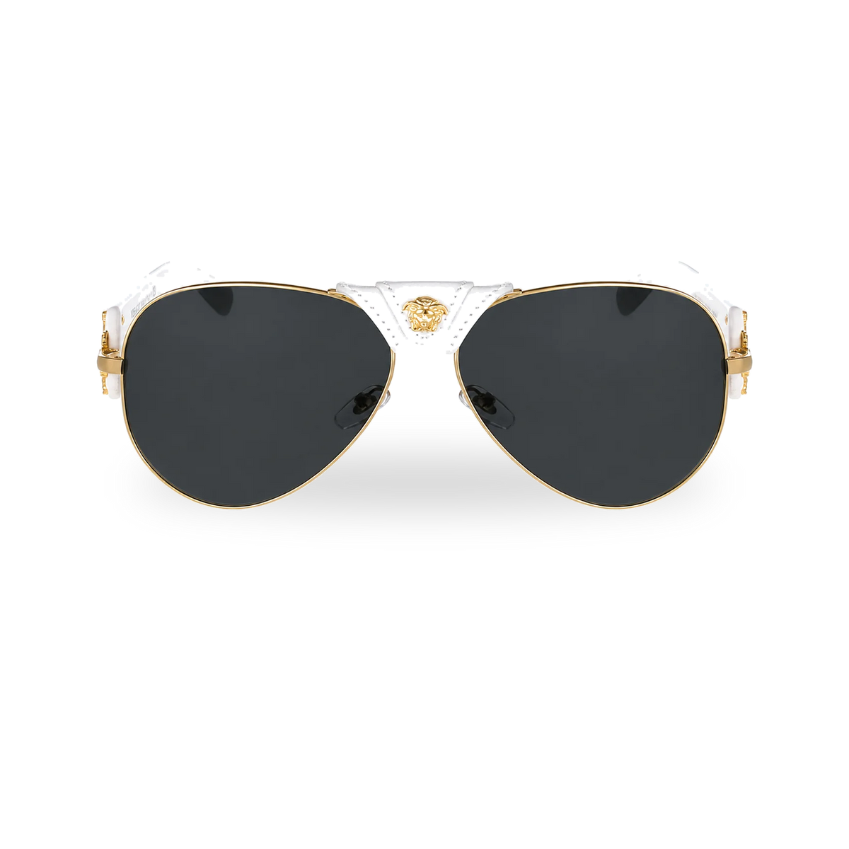 Versace MOD.2150-Q Gold & White Aviator Sunglasses - transparent product photo with soft shadow