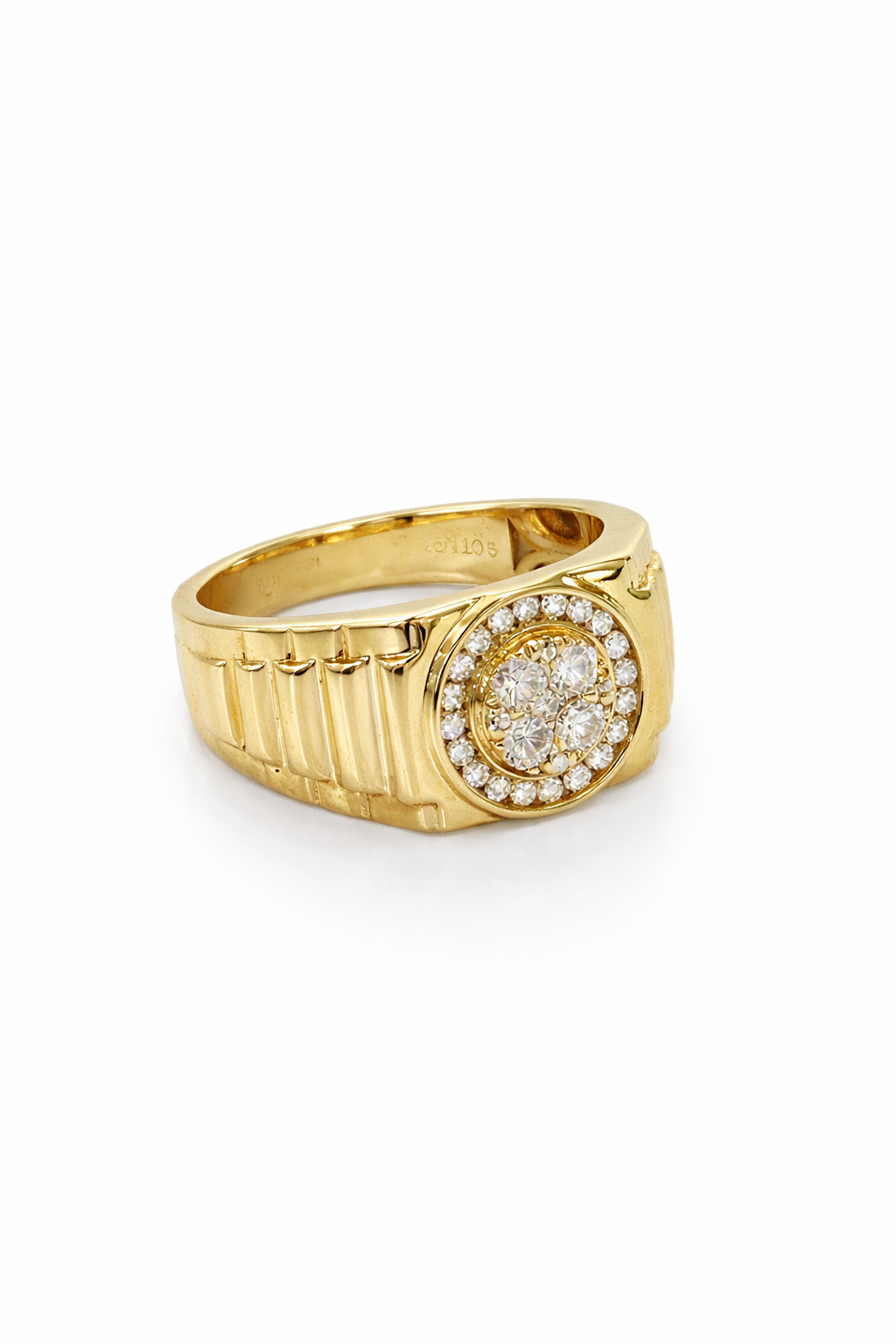 President Link Style 9ct Ring With Diamonds - product image