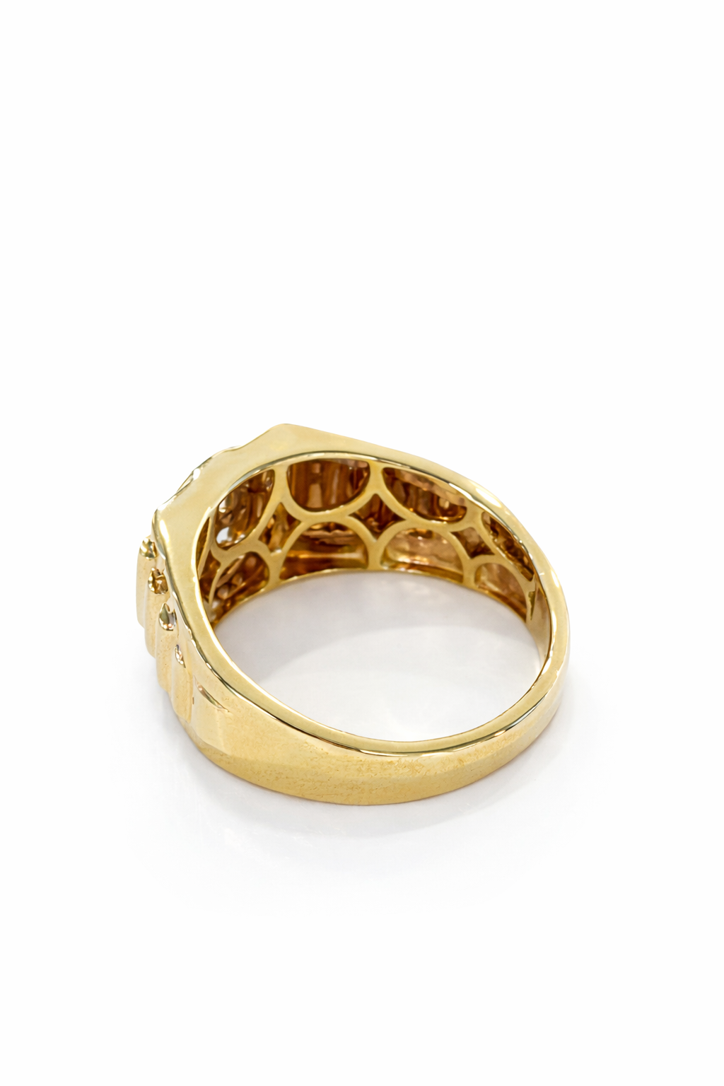 President Link Style 9ct Ring With Diamonds - detail view