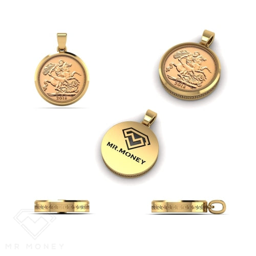 9Ct Gold Money Full Sovereign Pendant Charms & Pendants