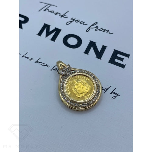 Samoan Gold Coin Diamond Pendant