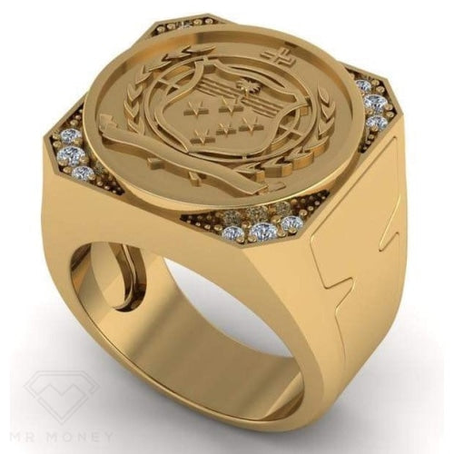 9Ct Gold Diamond Samoan Skux Deluxe Ring Rings