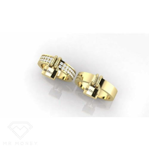Mr Money Padlock Silver Cz Ring Rings