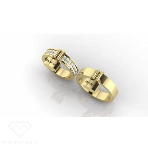 Mr Money Padlock Plain 9Ct Yellow Gold Ring Rings