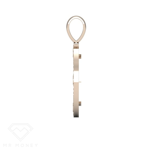 Detail view of Mr Money Rose Gold Iced Out Full Sovereign Pendant from Mr Money NZ