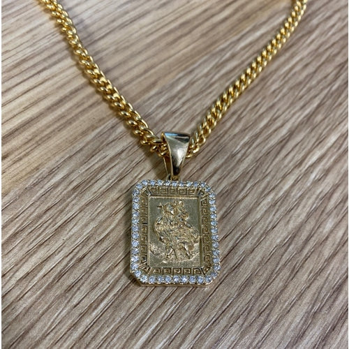 Saint Christopher 9Ct Gold Diamond Pendant Charms & Pendants