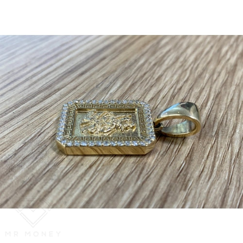 Saint Christopher 9Ct Gold Diamond Pendant Charms & Pendants