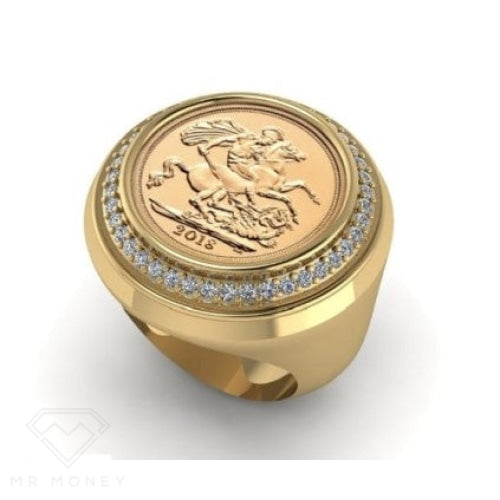 Screw Top Half Sovereign Diamond Ring With Internal Storage from Mr Money NZ