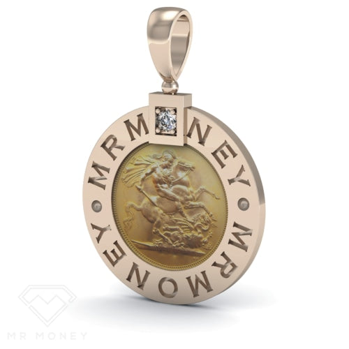 Detail view of Full Sovereign Diamond Pendant from Mr Money NZ