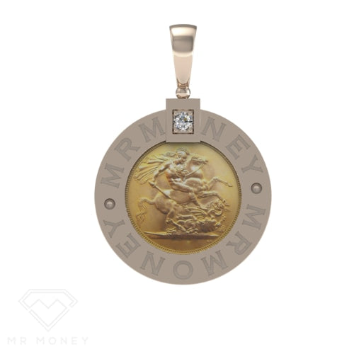 Detail view of Full Sovereign Diamond Pendant from Mr Money NZ