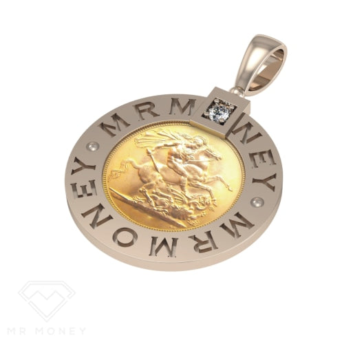 Detail view of Full Sovereign Diamond Pendant from Mr Money NZ