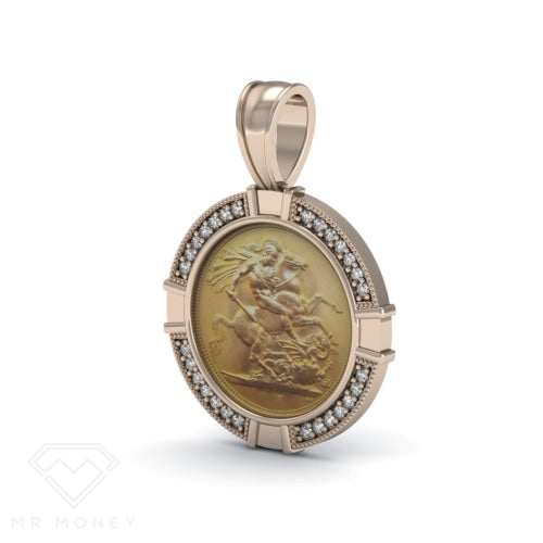 Detail view of Full Sovereign Diamond Pendant from Mr Money NZ