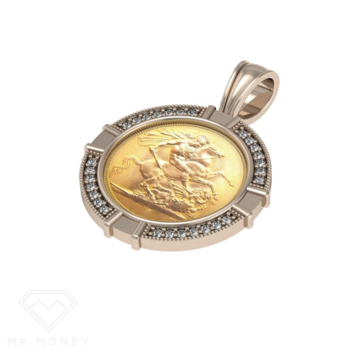 Detail view of Full Sovereign Diamond Pendant from Mr Money NZ