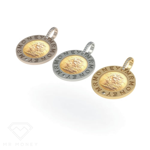 Detail view of Full Sovereign Mr Money Pendant Rose Gold from Mr Money NZ