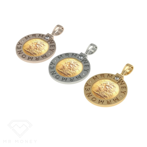 Detail view of Full Sovereign Diamond Pendant from Mr Money NZ