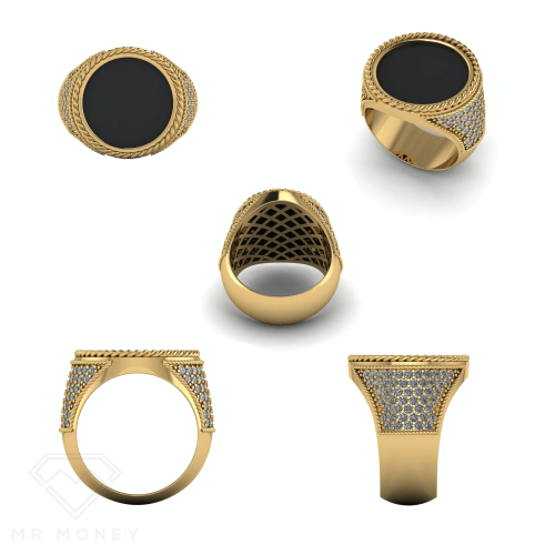 Detail view of Half Sovereign Rope Diamond Ring from Mr Money NZ