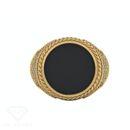Detail view of Half Sovereign Rope Diamond Ring from Mr Money NZ