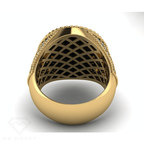 Detail view of Half Sovereign Rope Diamond Ring from Mr Money NZ