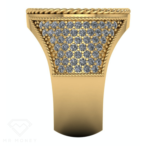 Detail view of Half Sovereign Rope Diamond Ring from Mr Money NZ