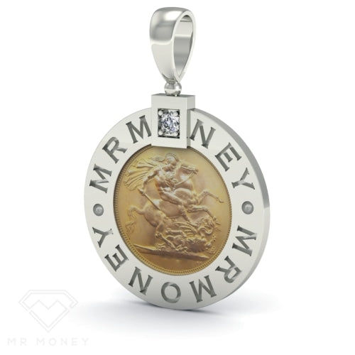 Detail view of Full Sovereign Diamond Pendant from Mr Money NZ