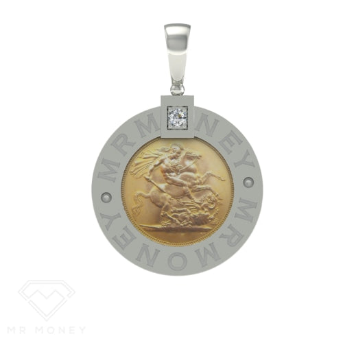 Detail view of Full Sovereign Diamond Pendant from Mr Money NZ