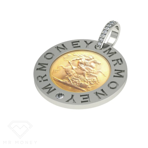 Full Sovereign Mr Money Pendant White Gold from Mr Money NZ