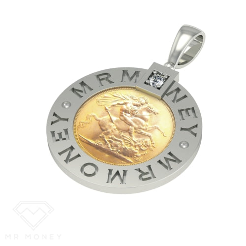 Detail view of Full Sovereign Diamond Pendant from Mr Money NZ