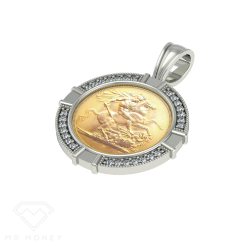 Detail view of Full Sovereign Diamond Pendant from Mr Money NZ
