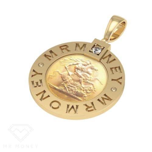 Detail view of Full Sovereign Diamond Pendant from Mr Money NZ