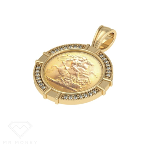 Detail view of Full Sovereign Diamond Pendant from Mr Money NZ