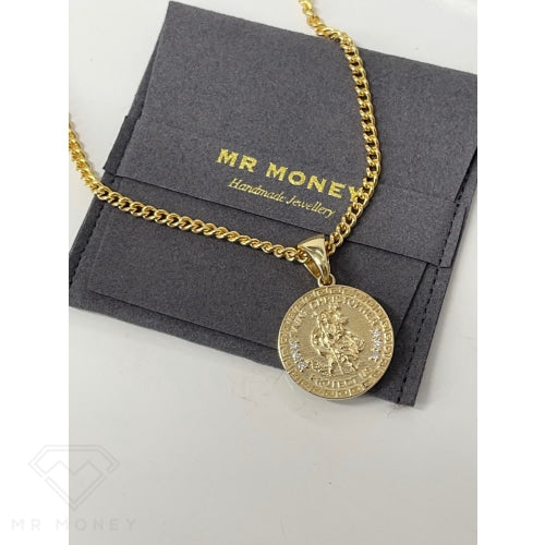 9ct Gold St Christopher Samoa Pendant Large detail 2