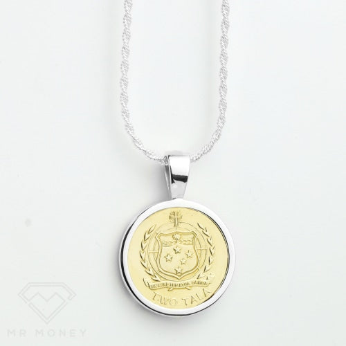 Samoan Sterling Silver Pendant Plus Rope Twist Silver Chain